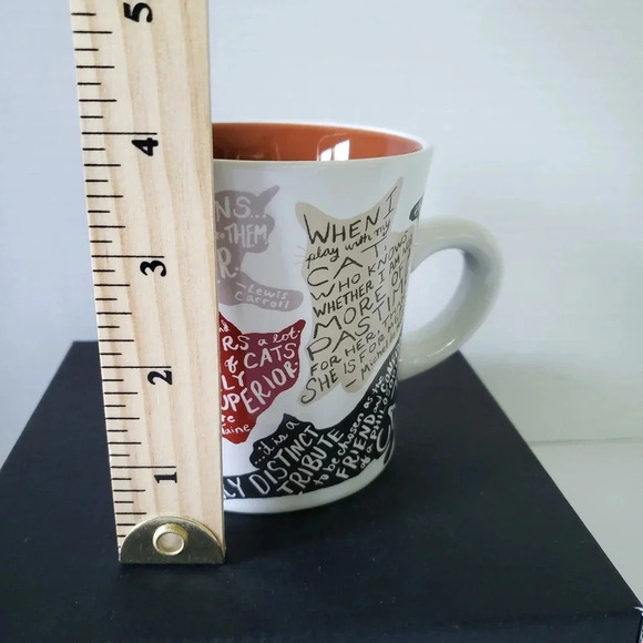 The Literary Cat Mug 2019,Kitten Quotes Orange/White Cup. - Picture 7 of 7